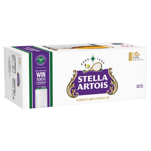 Stella Artois Premium Lager Beer Cans 10 x 440ml