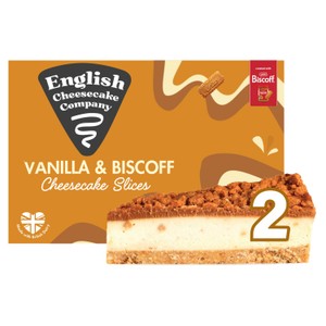 English Cheesecake Company Biscoff Cheesecake Slices  2 x 90g