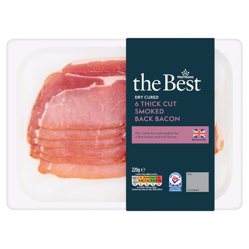 Morrisons The Best Thick Cut Dry Cured Smoked Back Bacon 