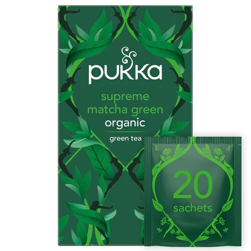 Pukka Supreme Matcha Green Organic Fair Herbal Tea 20 Sachets