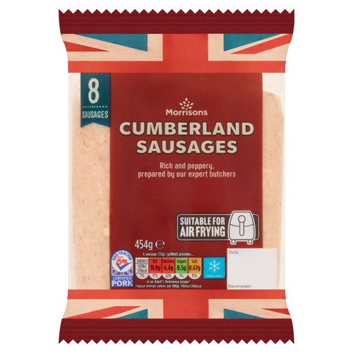 Morrisons Butcher's Style 8 Thick Cumberland Sausages 454g