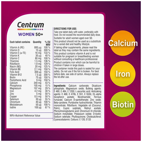 Centrum Women 50+ Multivitamins & Mineral Supplement Tablets