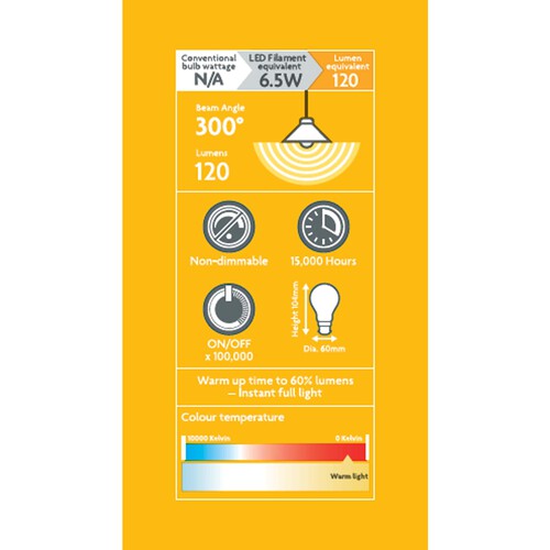 Morrisons LED A60 Fireglow Light Bulb