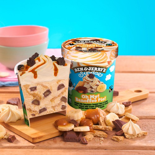 Ben & Jerry's Sundae Oh My Banoffee Pie Ice Cream Tub   427ml