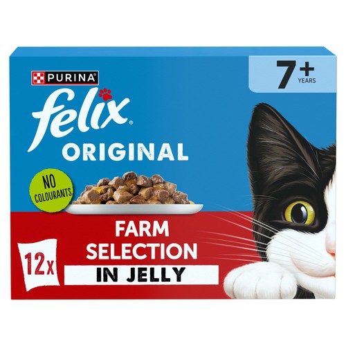FELIX Original Senior 7+ Farm Selection In Jelly Wet Cat Food 12x85g