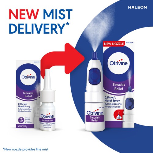 Otrivine Sinusitis Relief 0.1% Nasal Spray 