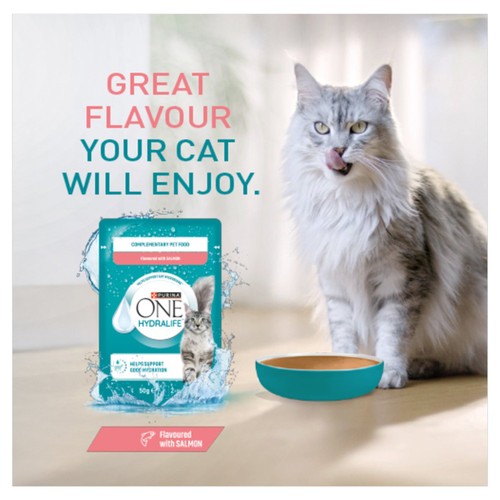 PURINA ONE HYDRALIFE with Salmon Liquid Cat Supplement 6x50g