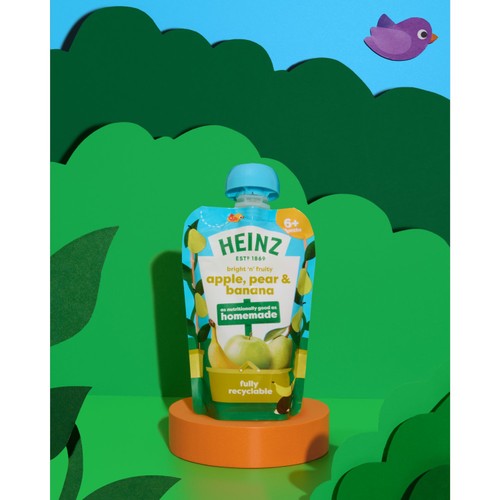 Heinz Apple Pear & Banana Fruit Puree Baby Food Pouch 6+ Months