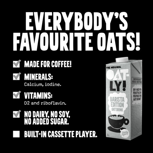 Oatly Oat Drink Barista Edition Long Life 1L