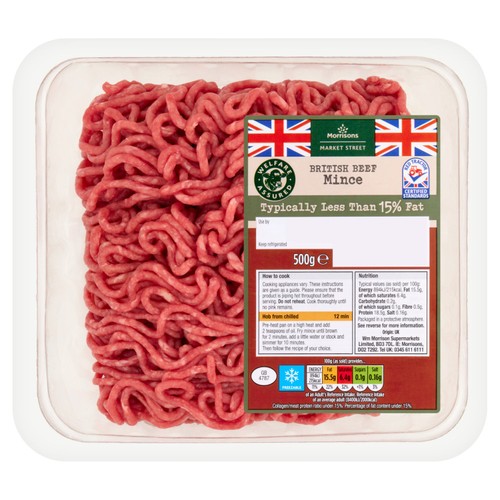 Morrisons British Beef Mince 15% Fat  500g