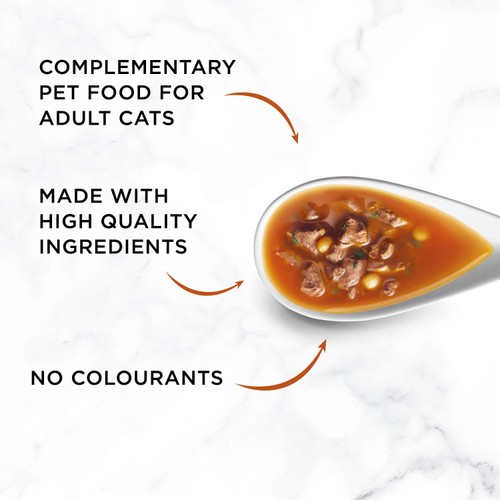 Gourmet Soup Royale Chicken, Beef, Turkey Wet Cat Food Pouch 6 X 45G