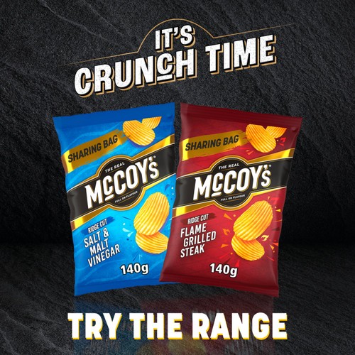 McCoy's Salt & Malt Vinegar Sharing Crisps  140g
