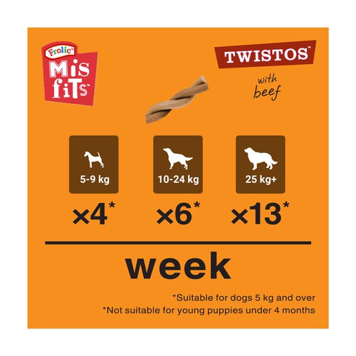 Misfits Twistos Dog Treats with Beef