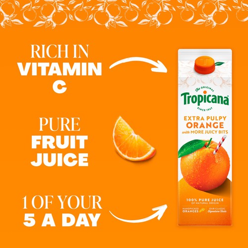 Tropicana Pure Orange Fruit Juice with Extra Juicy Bits 