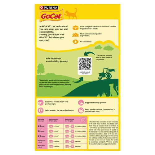 Go-Cat Kitten Chicken, Turkey and Milk Dry Cat Food   750g