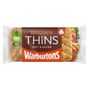 Warburtons Soft Brown Sliced Sandwich Thins