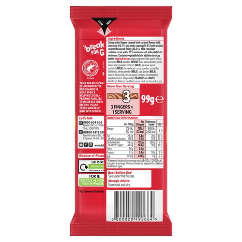 KitKat Salted Caramel Chocolate Sharing Bar 99g