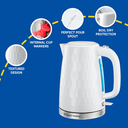 Russell Hobbs Honeycomb Cordless Kettle White 26050