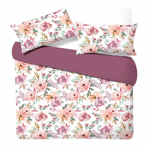 Nutmeg Home Easy Care Watercolour Floral Duvet Set King