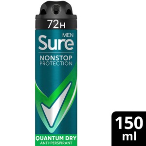 Sure For Men Quantum Dry Anti Perspirant Nonstop Deodorant 150ml