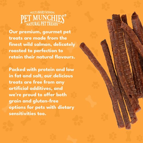 Pet Munchies Wild Salmon Strips Dog Treats 80g
