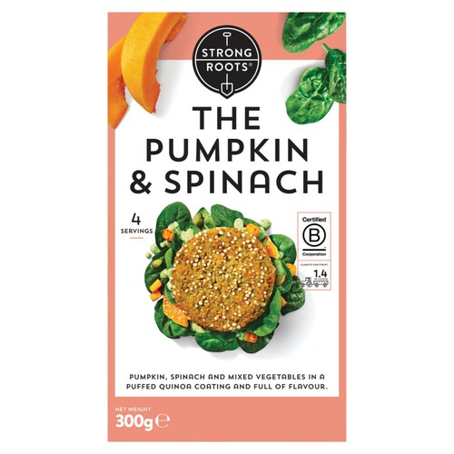 Strong Roots The Pumpkin & Spinach Burger