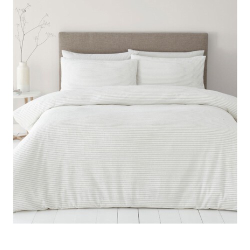 Nutmeg Home Striped Seersucker Duvet Set Double