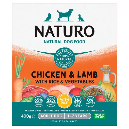 Naturo Adult Dog Chicken, Lamb & Rice With Vegetables