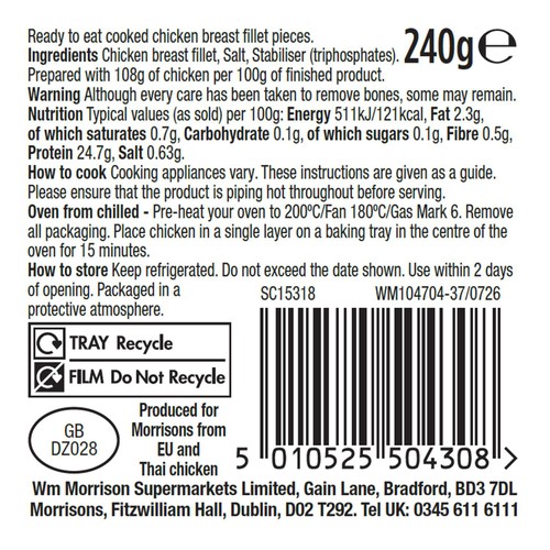 Morrisons Savers Cooked Chicken Pieces 240g