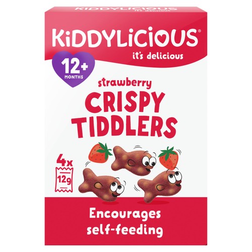 Kiddylicious Strawberry Crispy Tiddlers Baby Snacks 