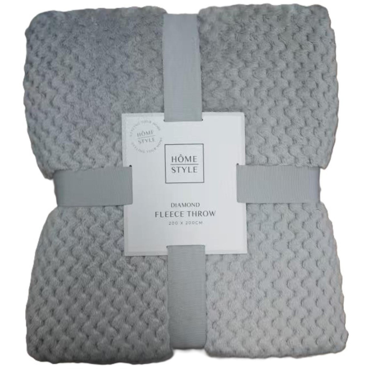Home Style Diamond Fleece Throw Grey 200X200Cm - Morrisons Online ...