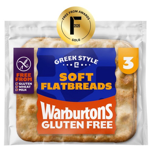 Warburtons Gluten Free Soft White Flatbreads 210g