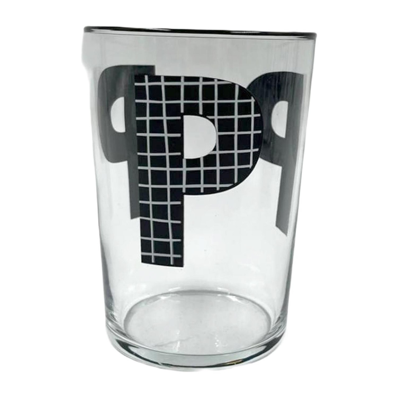 Nutmeg Home Alphabet Glass P And Black Rim 510ml