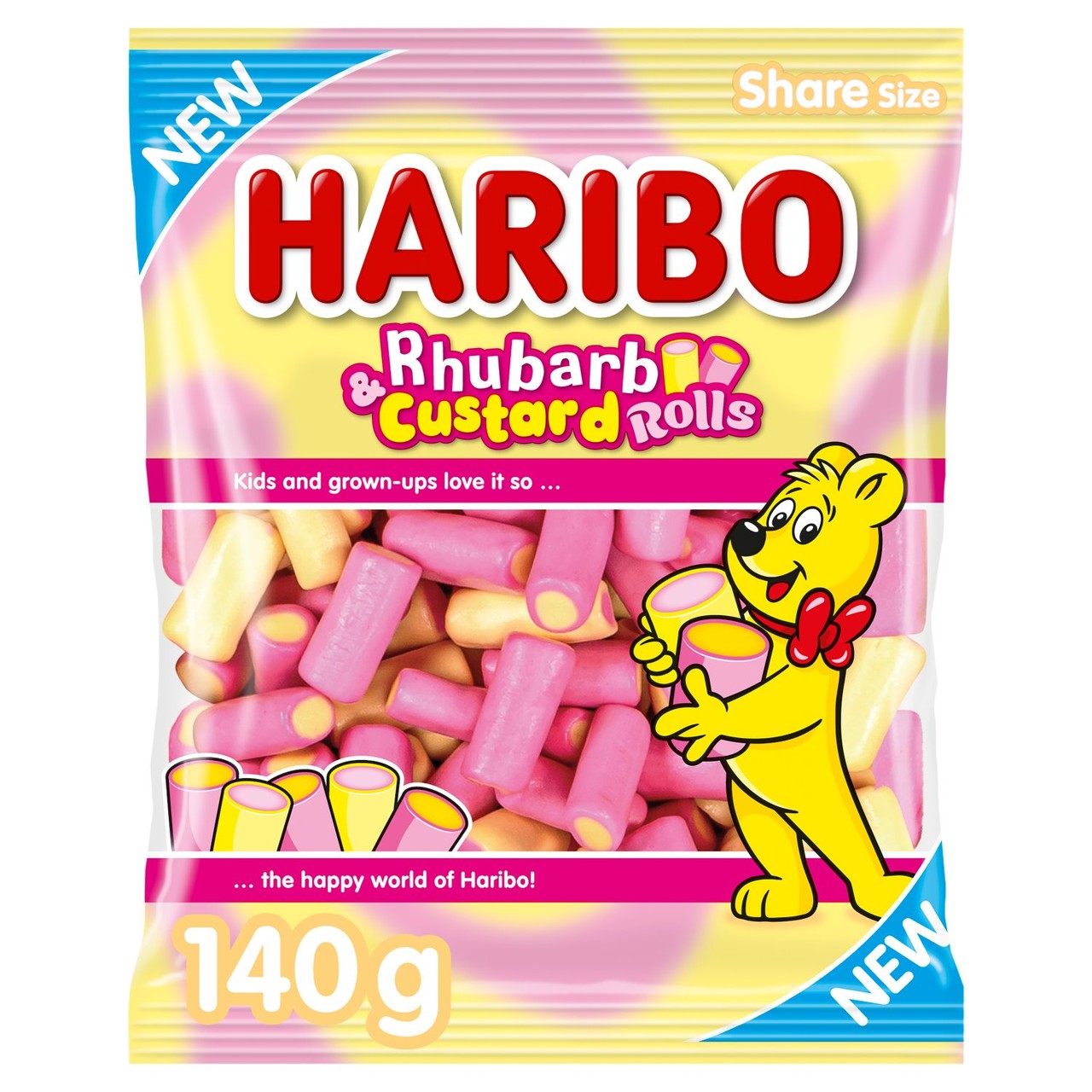 Haribo Rhubarb & Custard Rolls 140g