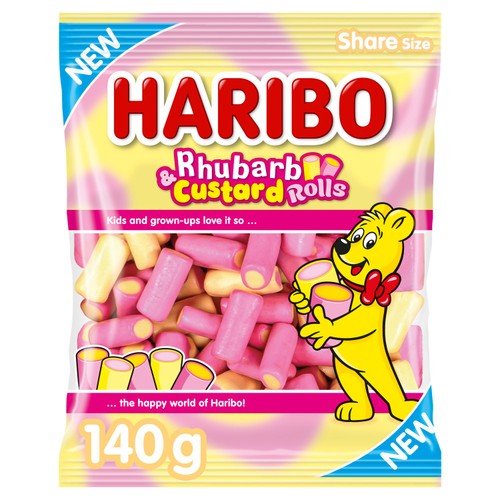 Haribo Rhubarb & Custard Rolls  140g