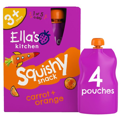 Ella's Kitchen Carrot and Orange Kids Snack Multipack Pouch 3+ Years