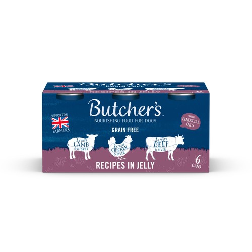 Butcher's Recipes in Jelly Dog Food Tins