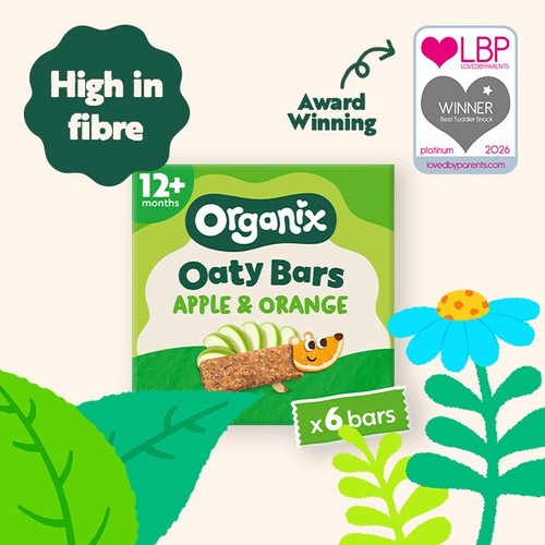 Organix Apple & Orange Oaty Bars Organic Toddler Snacks Multipack 6x23g