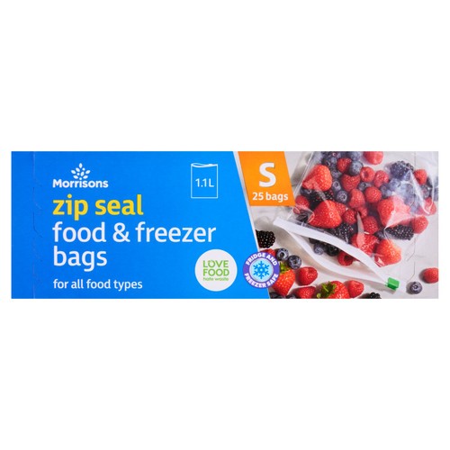 Morrisons Small Zip Seal Food And Freezer Bags 25pk