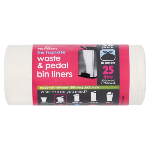 Morrisons Tie Handle Waste Pedal Bin Liners