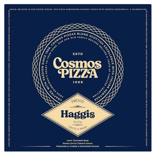 Cosmo's Cheese & Tomato Pizza With Haggis Topping