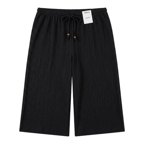 Nutmeg Ladies Size 22 Black Crinkle Cut Culottes