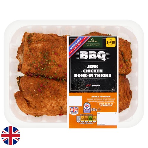 Morrisons Britiish Jerk Chicken Bone-in Thighs 600g