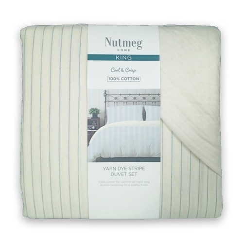 Nutmeg Home 100% Cotton Yarn Dye Stripe Duvet Set King