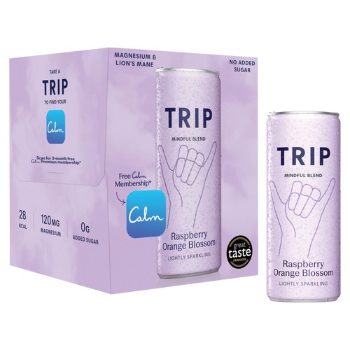 Trip Raspberry Orange Blossom Lightly Sparkling   4 x 250ml