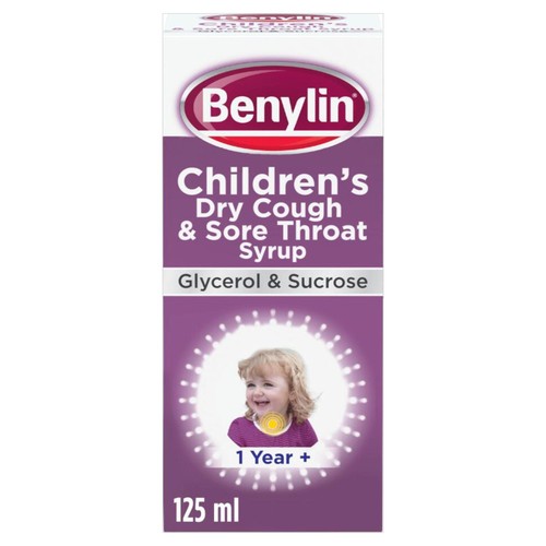 Benylin Children's Dry Cough And Sore Throat Syrup 125ml