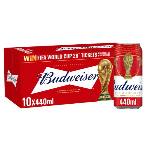 Budweiser Lager Beer Cans 10 x 440ml