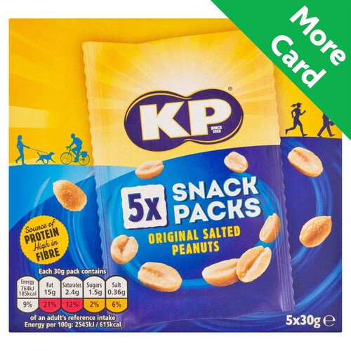 KP Salted Peanuts 5 x Snack Packs