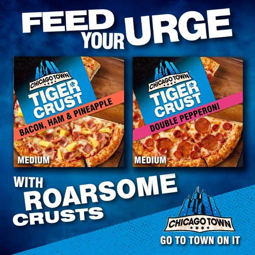 Chicago Town Tiger Crust Bacon, Ham And Pineapple Pizza 