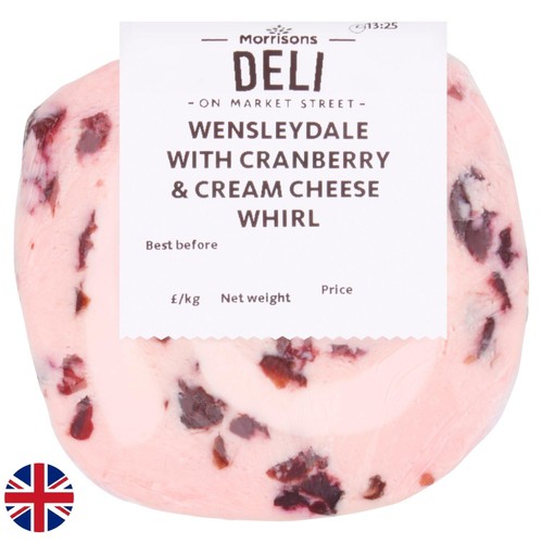 Market Street Deli Wensleydale With Cranberry & Cream Cheese Whirl